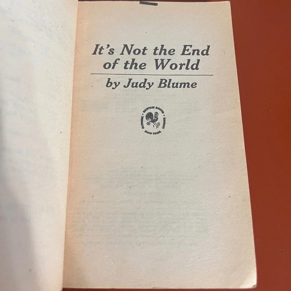 Judy Blume It's Not the End of the World Vintage Paperback 1972 Bantam Books